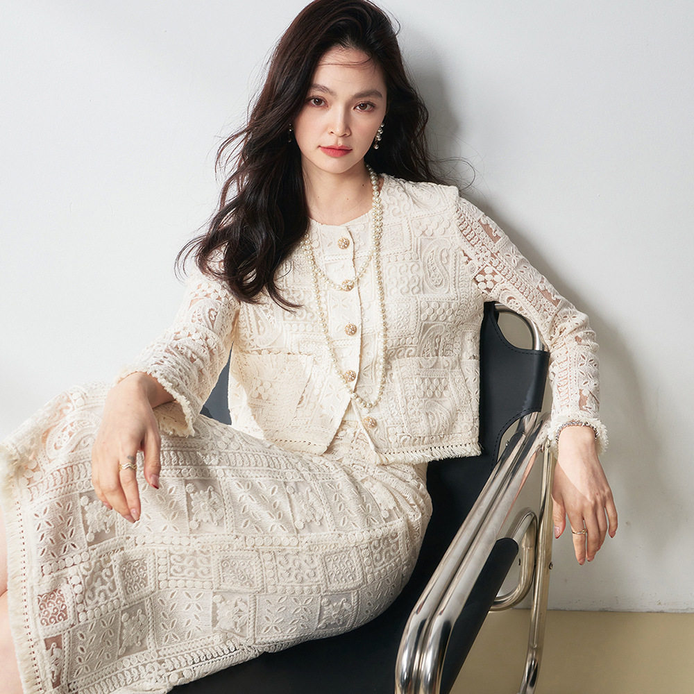 26春季怦然心动度假风奢级镂空米色流苏半身裙套装女18404+18405,女装/女士精品,休闲运动套装,淘宝优惠券,粉丝福利购,淘宝优惠卷