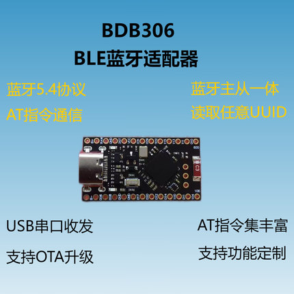 BLE蓝牙适配器 5.4 BLE串口  USB 蓝牙dongle BDB306测试神器