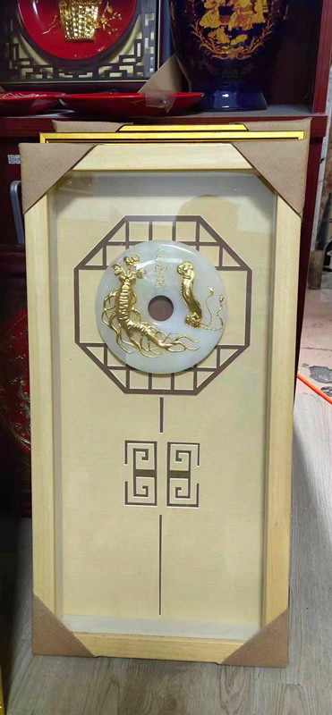 漆线雕工艺品 家居装饰品 高端高档玉礼品 招财风水摆件如意人生