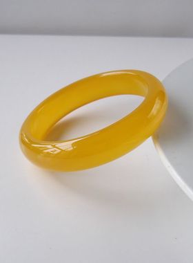 纯天然黄玉髓送礼佳品国检手镯