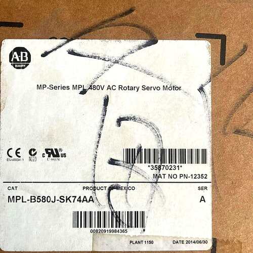 [议价可修]AB罗克韦尔电机MPL-B580J-SK74AA，全新现