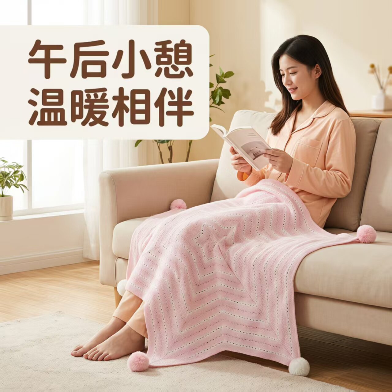 午休沙发空调保暖针织毛毯