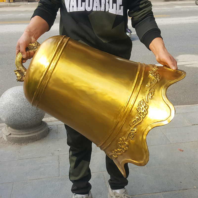 铜钟大号光面黄铜铃铛挂件寺院撞钟悬挂凉亭挂饰六字真言装饰