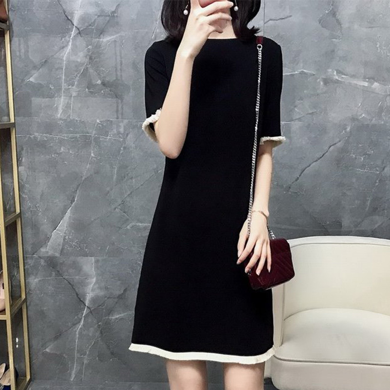 黑色法式小个子连衣裙女夏2024新款设计感修身显瘦气质高级感裙子