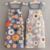 可爱小清新布料帆布围裙女夏季 工作服男 时尚 薄款 透气围腰洋气韩版