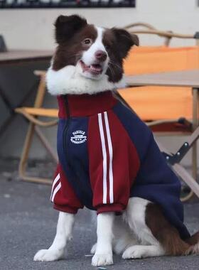 新款秋冬大型犬狗狗宠物衣服保暖金毛边牧拉布拉多加绒保暖外套潮