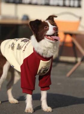 大型犬边牧宠物狗衣服冬季保暖拉布拉多巨贵秋冬款插肩袖冬季保暖