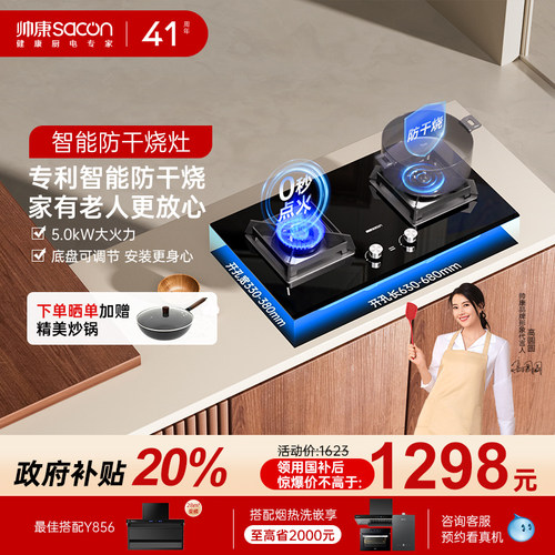 帅康E8D01f大火力防干烧燃气灶