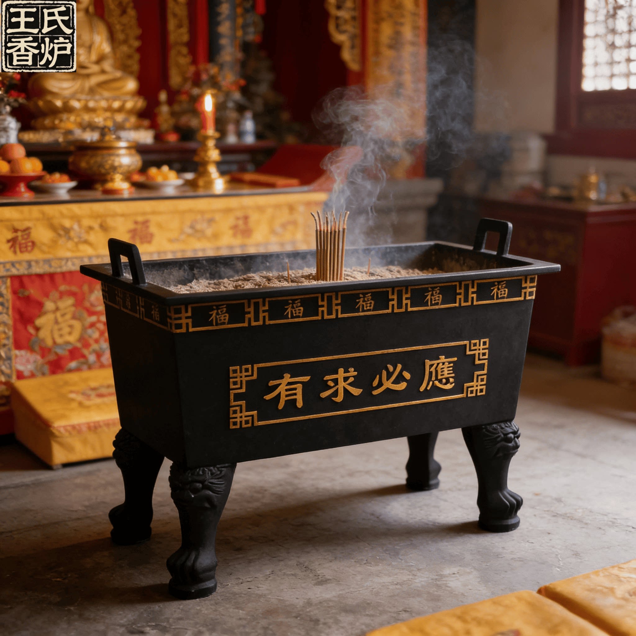 香炉镀锌板铸铁合制长方形大型寺庙祠堂道观室内外插香家用烧香
