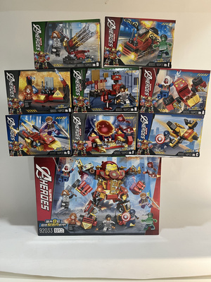 积智星92033复仇者钢铁侠美队绿巨人8合1反浩克机甲拼装积木玩具6