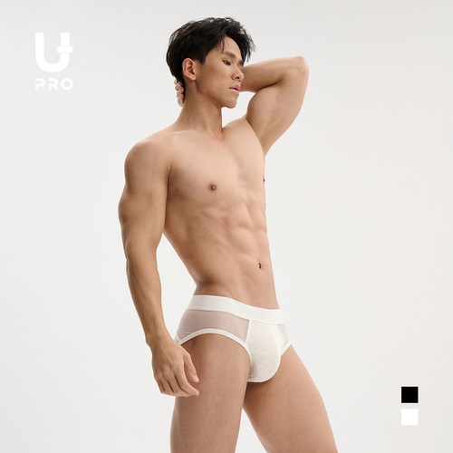 UPRO柚璞时尚蛇鳞网纱拼接性感时尚男士三角内裤半透简约男款