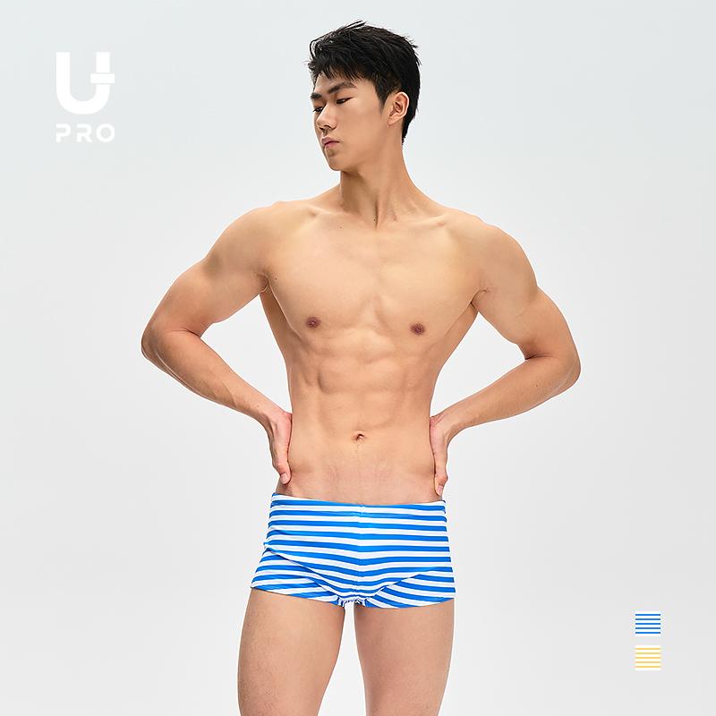 UPRO条纹平角蓝色黄色泳裤男士泳衣《奔向大海的勇气》