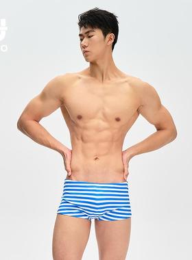UPRO条纹平角蓝色黄色泳裤男士泳衣《奔向大海的勇气》
