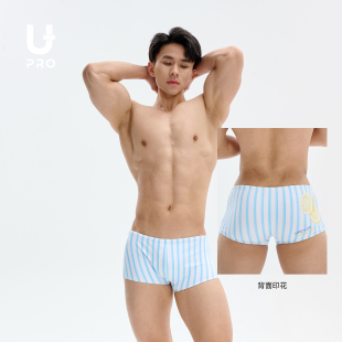 泳衣 love爱在夏天男士 UPRO柚璞蓝条柠檬柚印花平角泳裤 summer