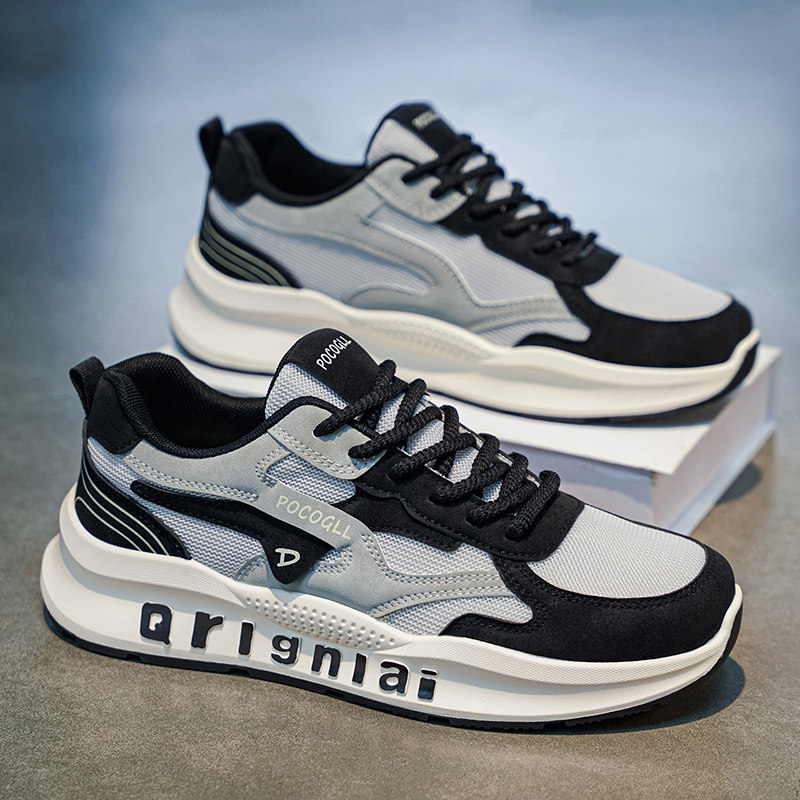 男鞋2026夏季透气防臭百搭网面运动休闲增高港风复古老爹潮鞋子男