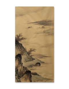 仿古画秋山平远国画 纯手绘新中式 现代客厅茶室水墨画办公室挂画