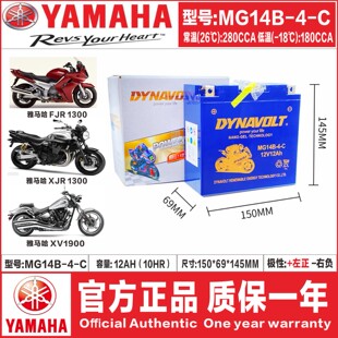 雅马哈XV1300 XV1700竞速之星XV1100 XJR1300 FJR1300电瓶蓄电池