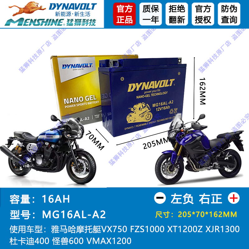 雅马哈摩托艇VX750FZS1000 XT1200Z XJR1300杜卡迪400怪兽600电瓶