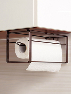 厨房橱柜下挂纸巾架专用纸挂架子保鲜膜袋收纳抹布架子卷纸架免钉