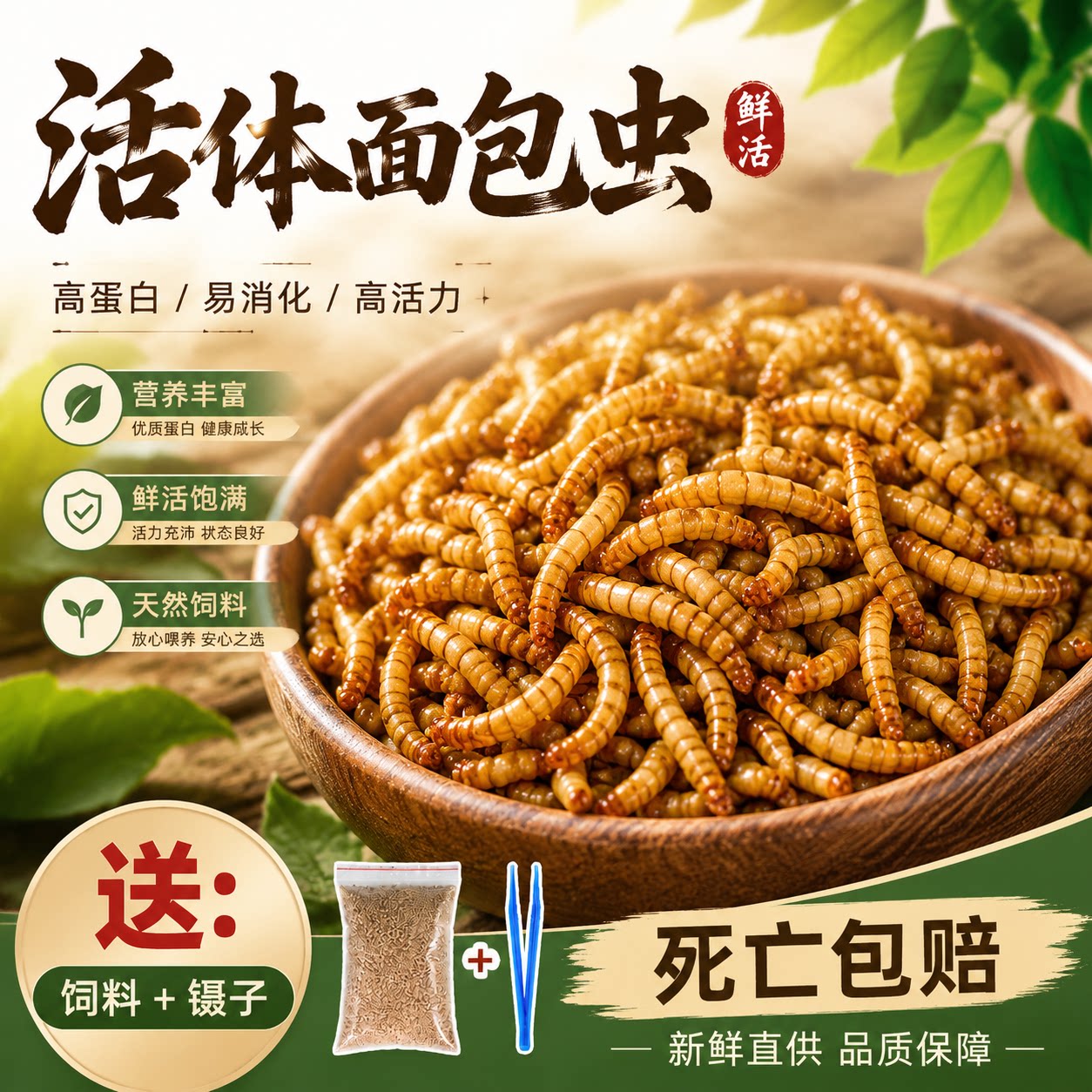 面包虫活虫高蛋白爬虫鸣虫饲料