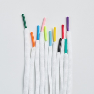 半圆彩色头黑色白色鞋带红橙黄绿青蓝紫粉浅蓝荧光黄色头运动鞋带