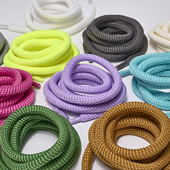 1CM左右直径彩色休闲运动板鞋 特粗鞋 带涤纶圆 米白绿蓝紫灰卫衣绳