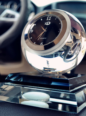 汽车摆件钟表香水座车内车载装饰品水晶球创意个性工艺中控台玻璃