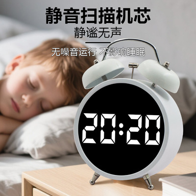 闹钟强力叫醒学生专用起床神器LED电子显示机械打铃超大声音闹铃