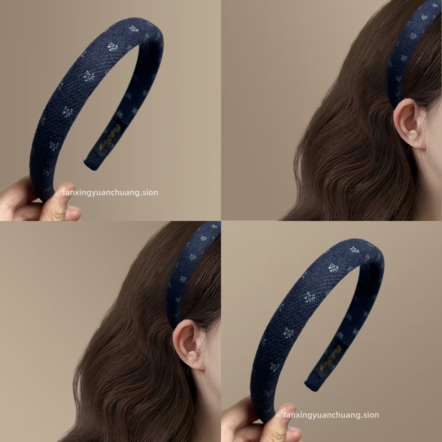 韩版简约小碎花绒面发箍复古气质