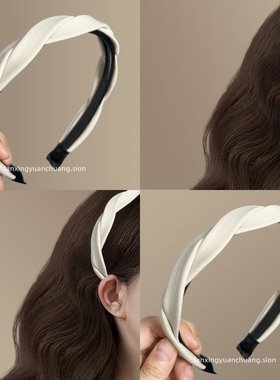 【浮白流雪】法式优雅麻花发箍高颅顶头箍显发量旅行发卡复古发饰