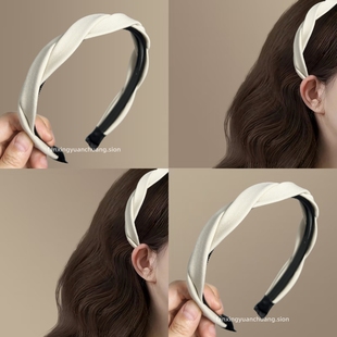 优雅麻花发箍高颅顶头箍显发量旅行发卡复古发饰 法式 浮白流雪