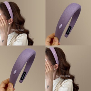 【紫色韵曲】法式气质高颅顶发箍高级感百搭防滑头箍复古旅行发卡