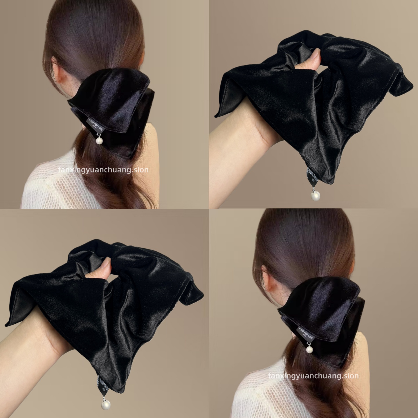 高级感复古丝绒大肠发圈韩系