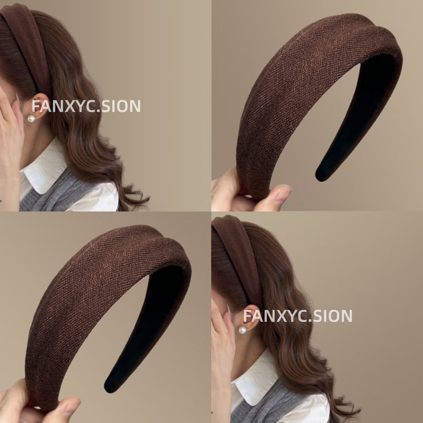 港式凹凸针织发箍设计感