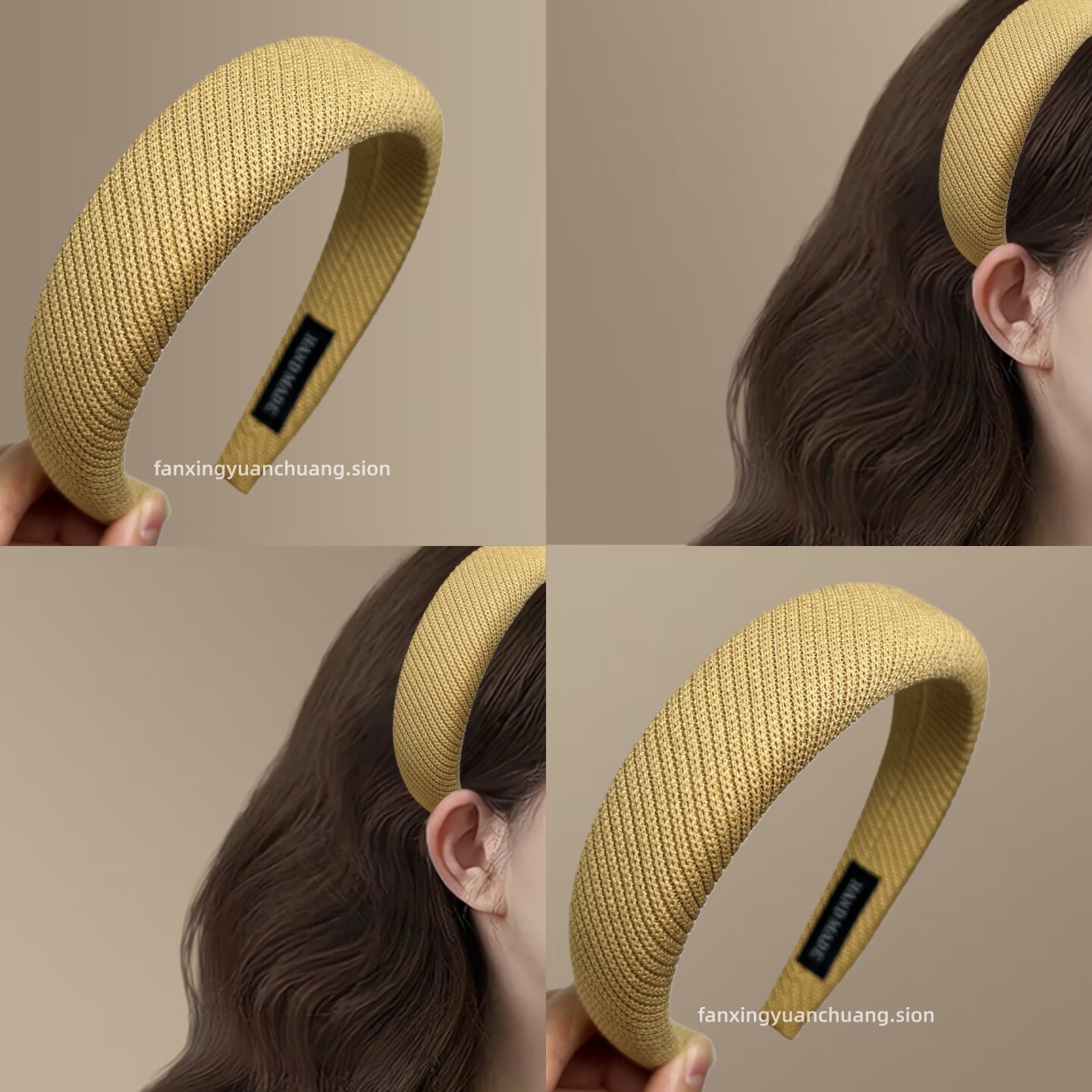 法式纯色简约针织毛线海绵发箍