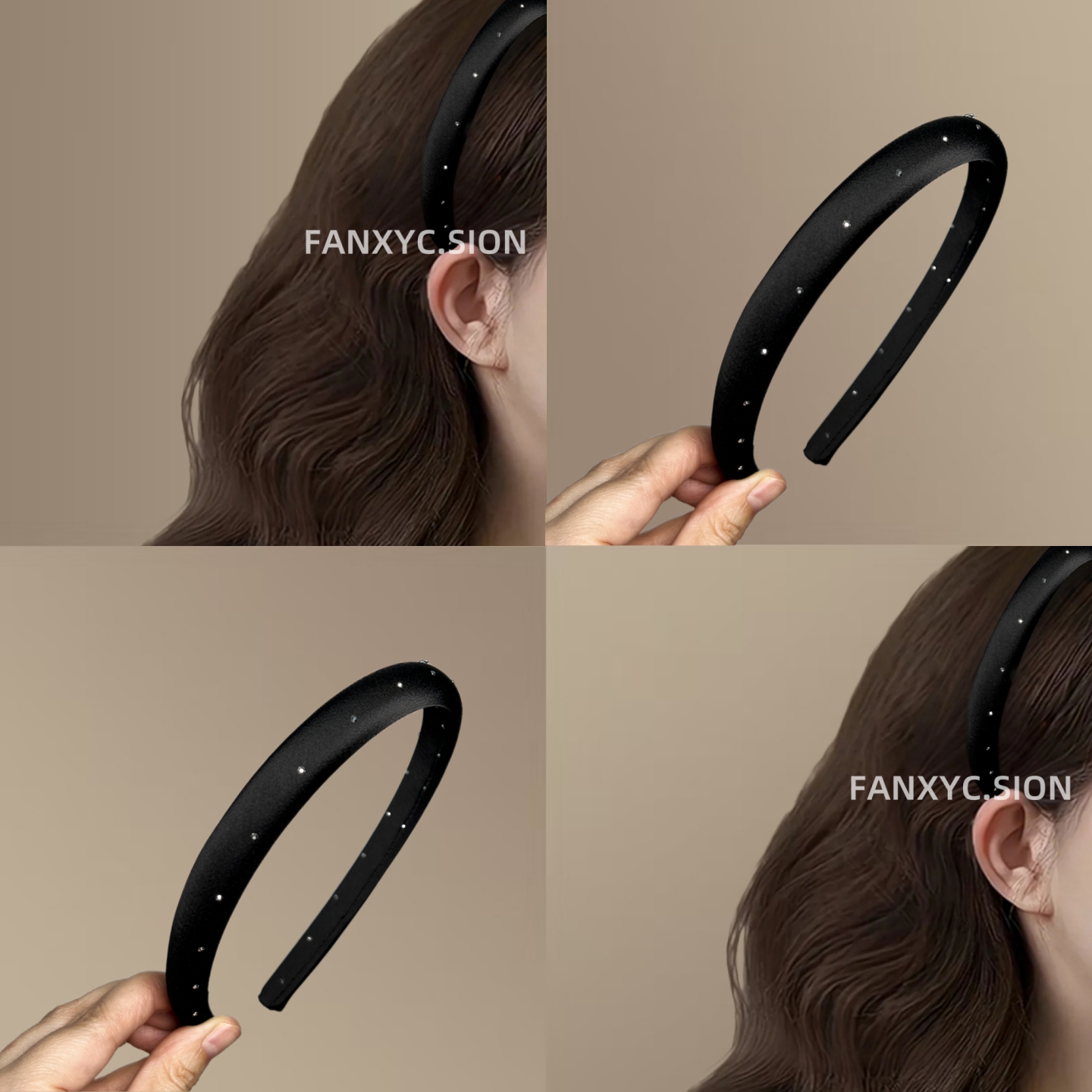 满天星布艺慵懒公主精致波点百搭发箍女2024高颅顶头箍发饰简约女