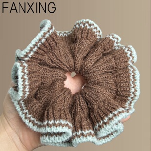 【枫叶特调】撞色针织甜美大肠发圈韩系彩色头绳扎头发绳旅行发卡