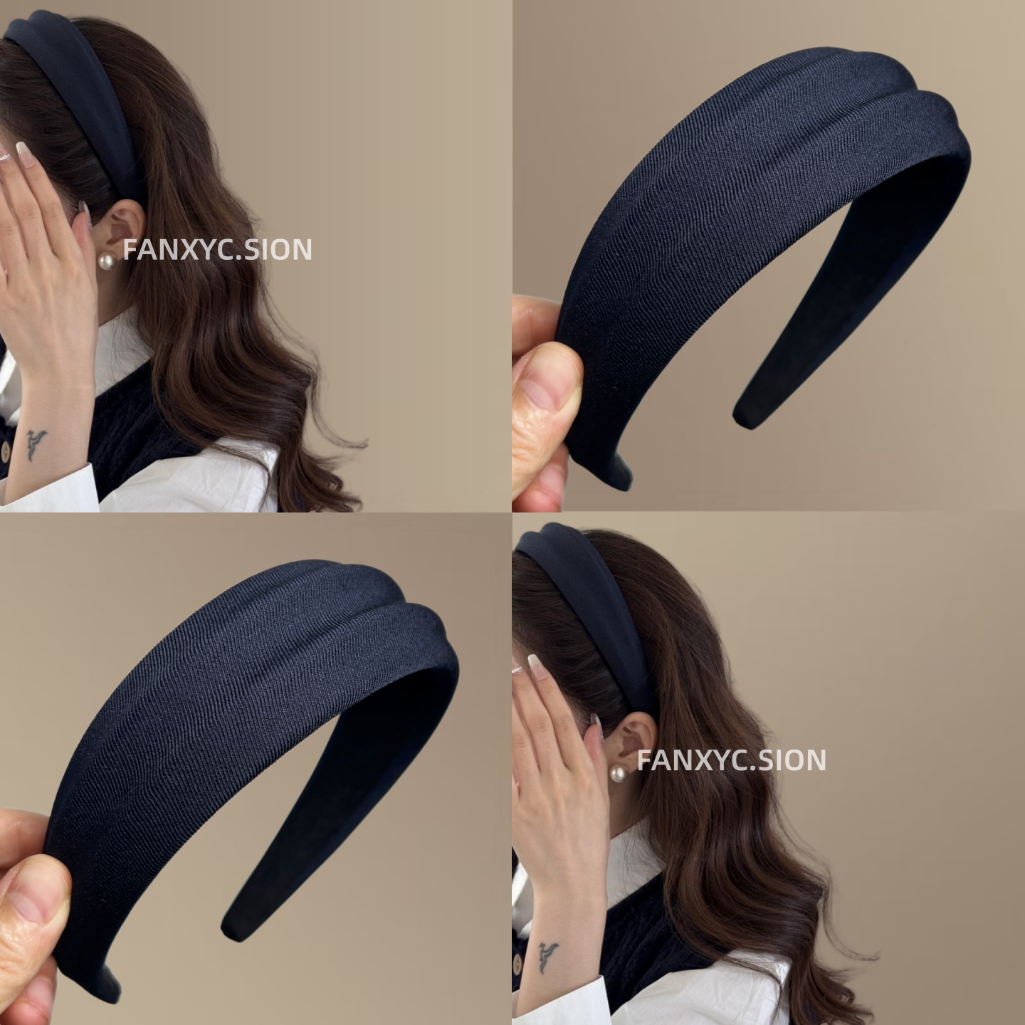 韩系复古港风凹凸宽边发箍显脸小