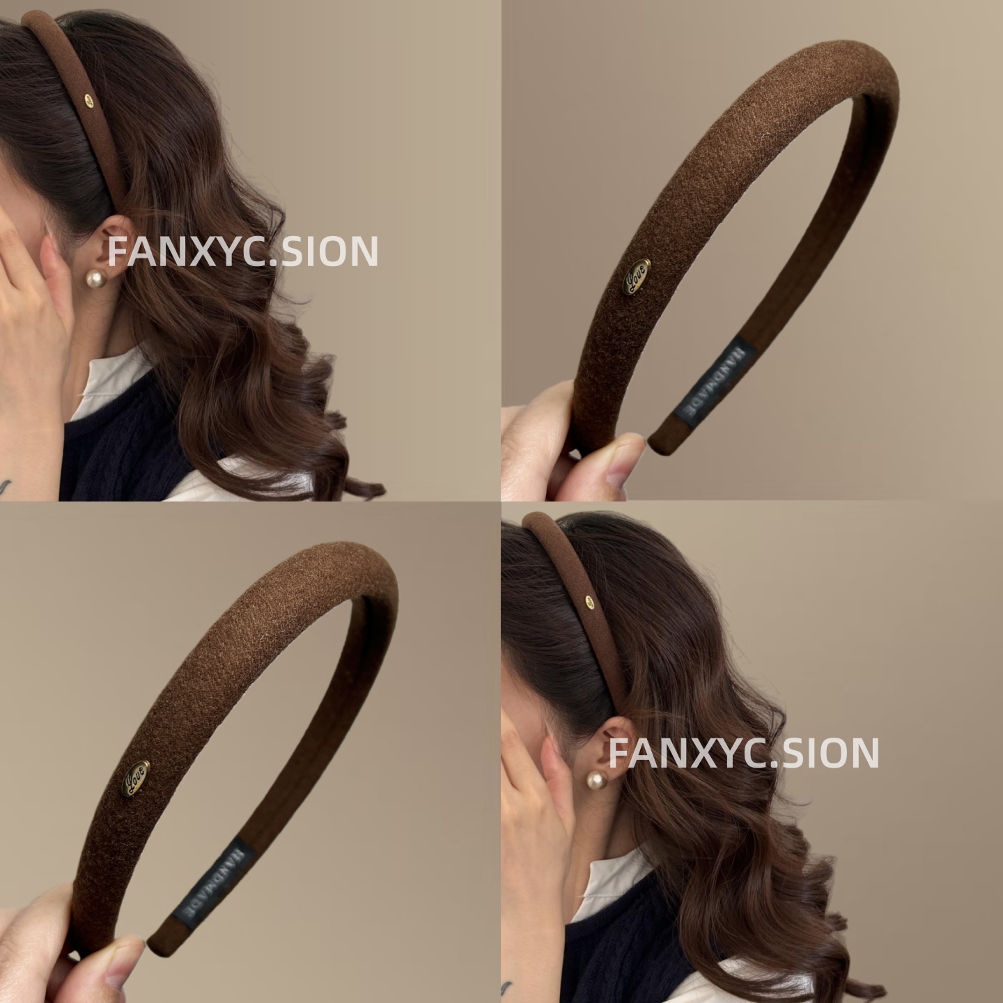 秋冬小金标窄版发箍简约质感