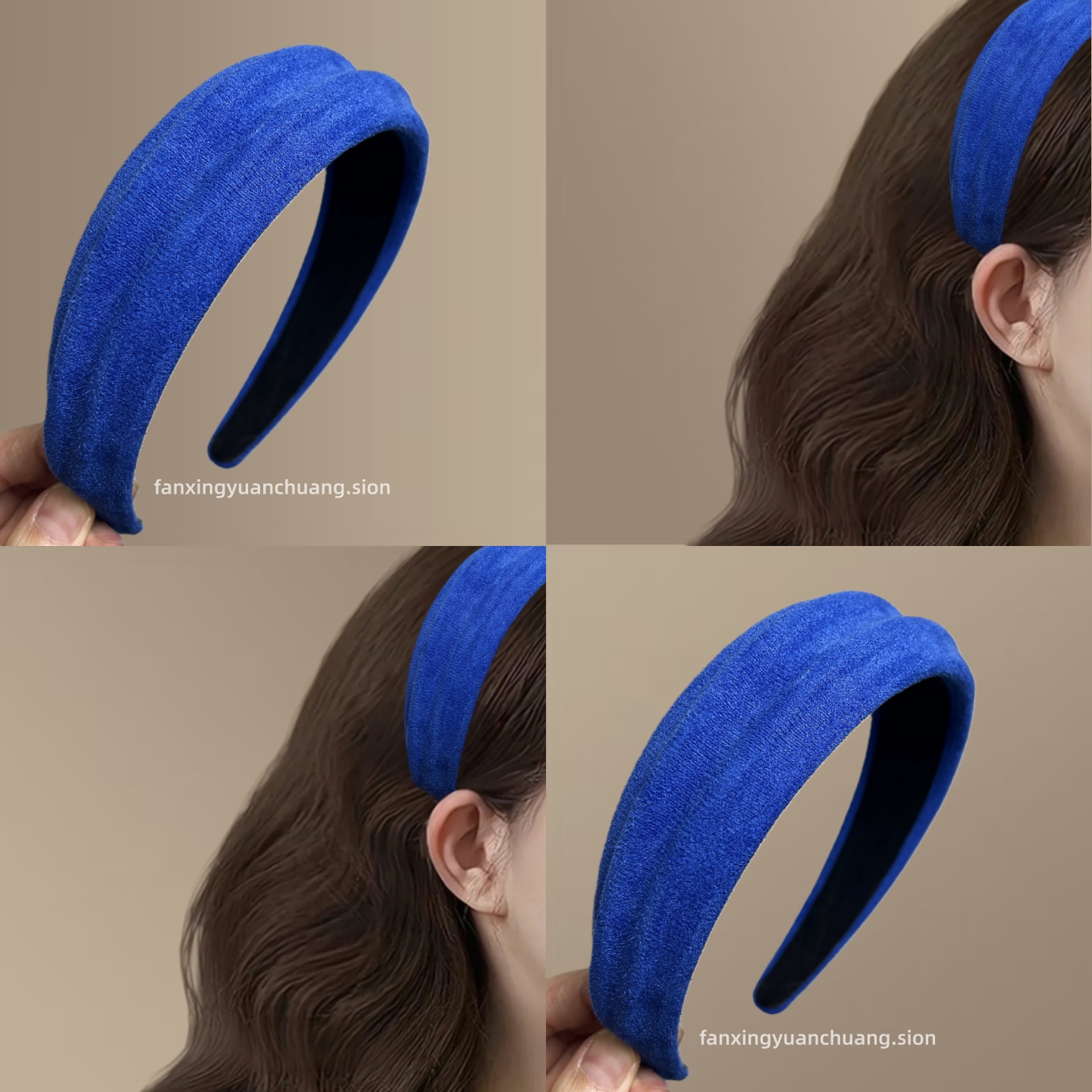 【蓝调时分】复古港风凹凸麂皮发箍高颅顶宽头箍气质显白旅行发卡