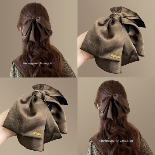 高级感纯色蝴蝶结气质优雅抓夹