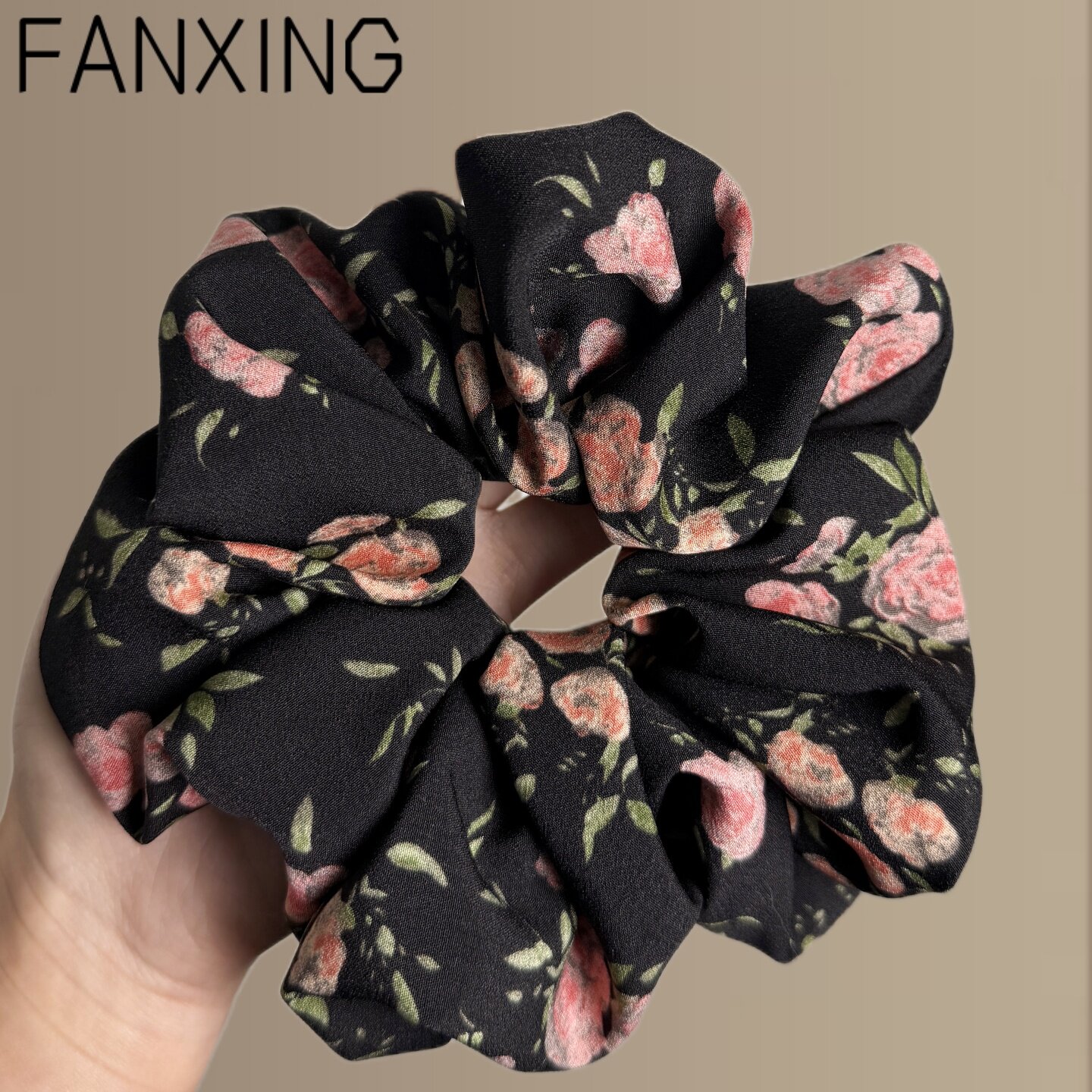 【繁花似锦】早春玫瑰花布艺大肠发圈高级感发绳马尾头绳旅行发卡