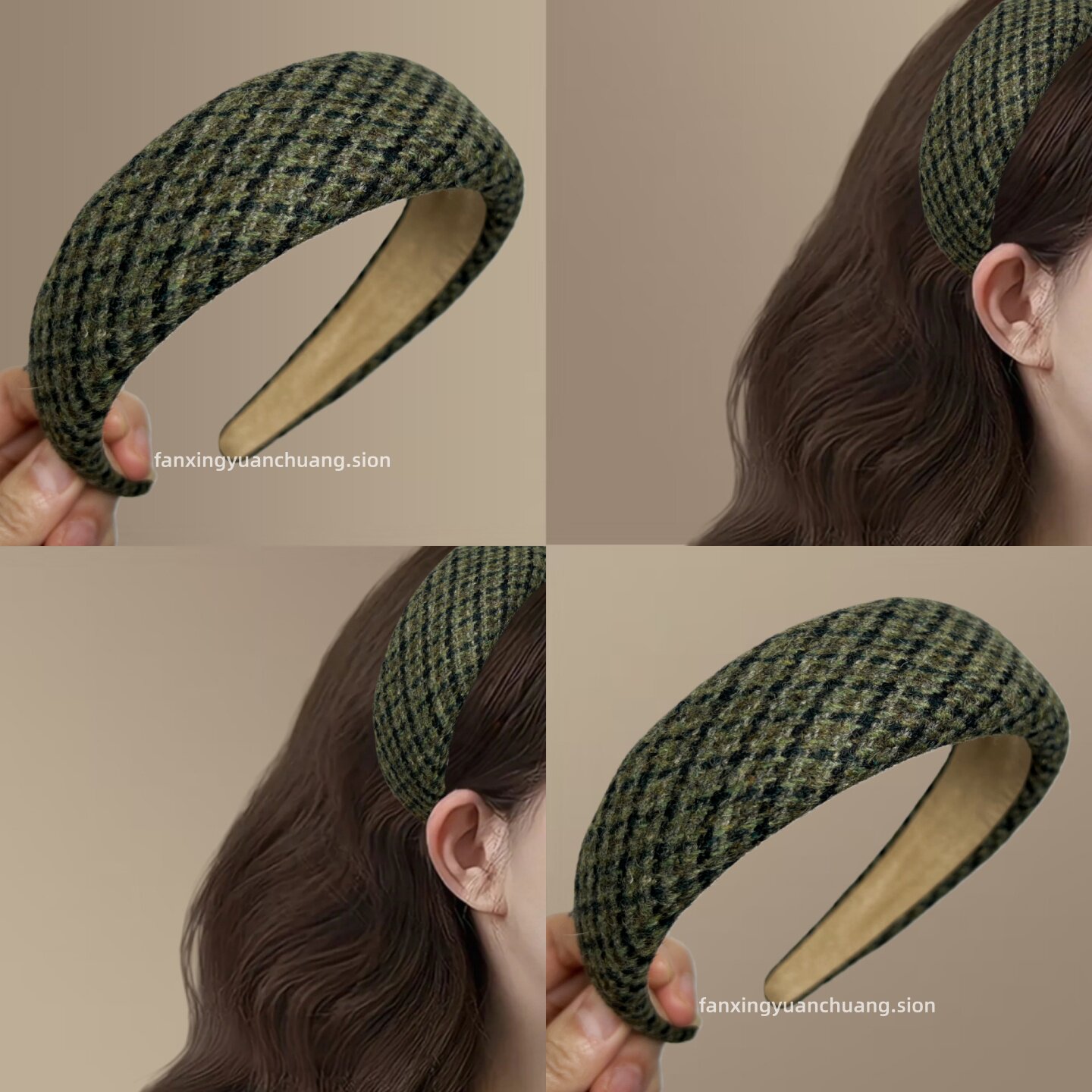 秋冬绒布宽版海绵发箍高颅顶
