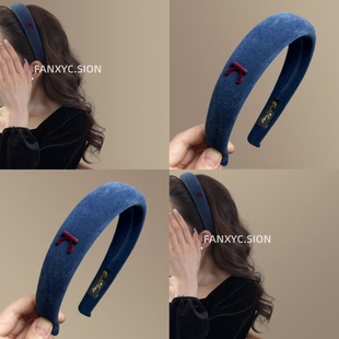 【寂寂如风】法式时尚蝴蝶结丝绒海绵发箍高级感头箍百搭旅行发卡