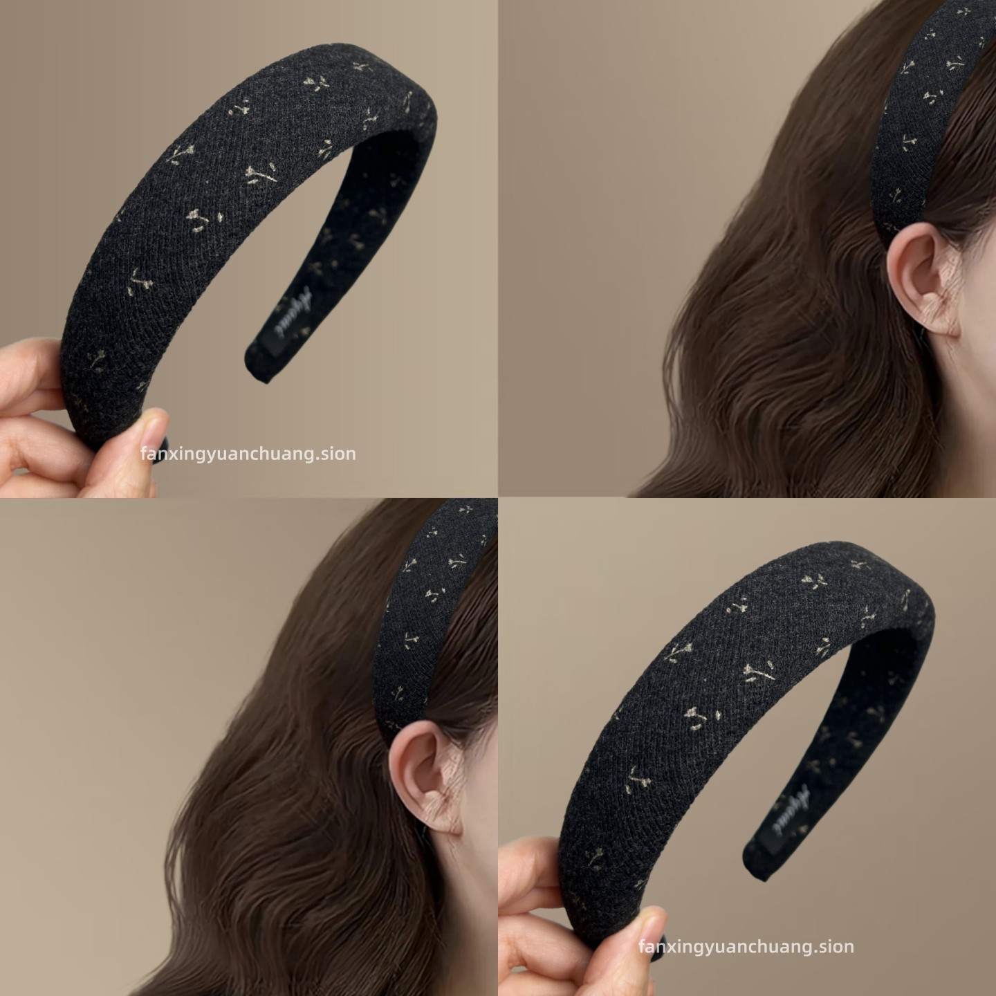 秋冬针织小碎花海绵发箍高颅顶