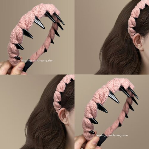 毛线缠绕高颅顶发箍女秋冬