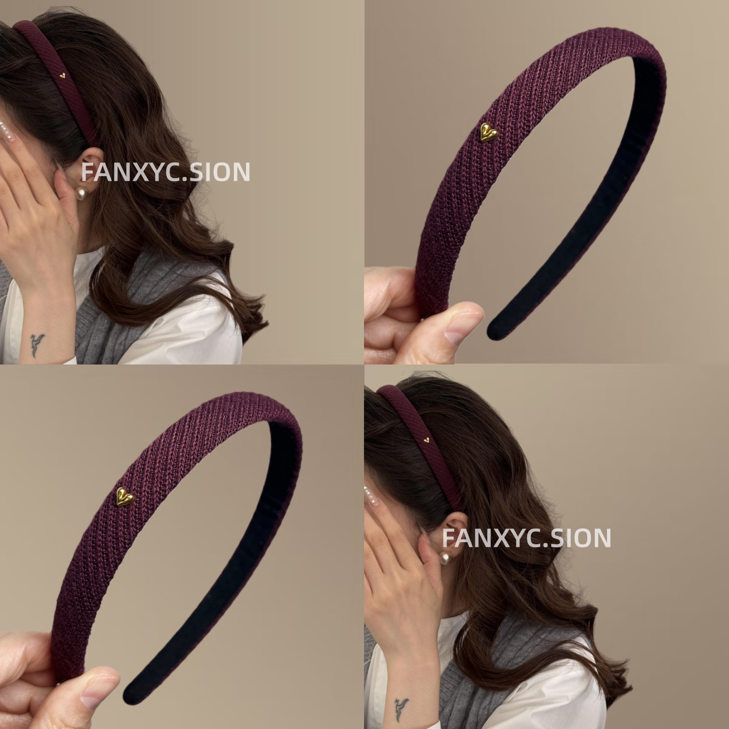 秋冬新款头箍韩系彩色爱心发箍