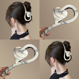 【一溪风月】水墨晕染几何发夹高级感纹理抓夹气质鲨鱼夹旅行发卡