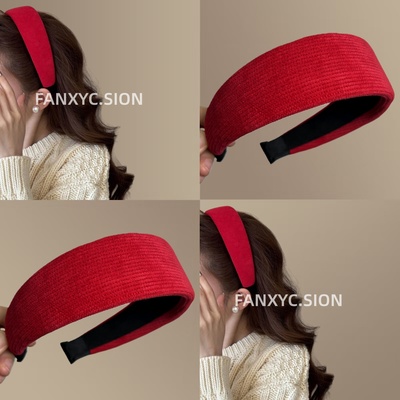 法式温柔条纹宽边发箍女20