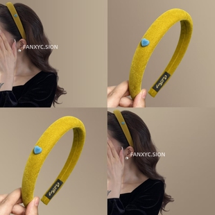 【梅子黄时】彩色植绒爱心发箍洋气时尚头箍海绵气质百搭旅行发卡
